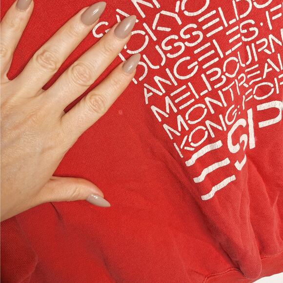 Vintage 80s 90s Espirit Cropped Sweatshirt Women Medium Logo Boxy Balloon Sleeve - Picture 6 of 9